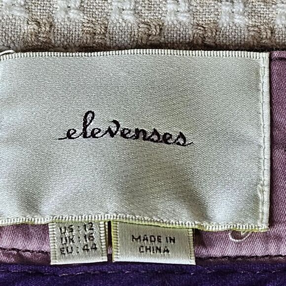 Elevenses Gray Brown Tweed Wide Leg Button Accent Zip Front Dressy Trouser Pants - Picture 9 of 15